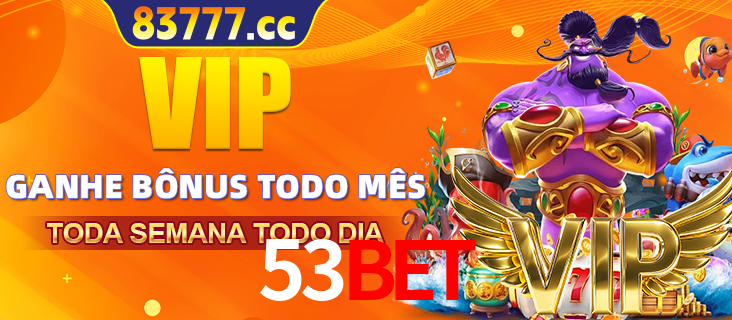 Banner promocional do 53bet oferecendo 100% de recompensas adicionais contínuas para quem fizer o login diário (Daily sign-in), com um mascote de coelho.